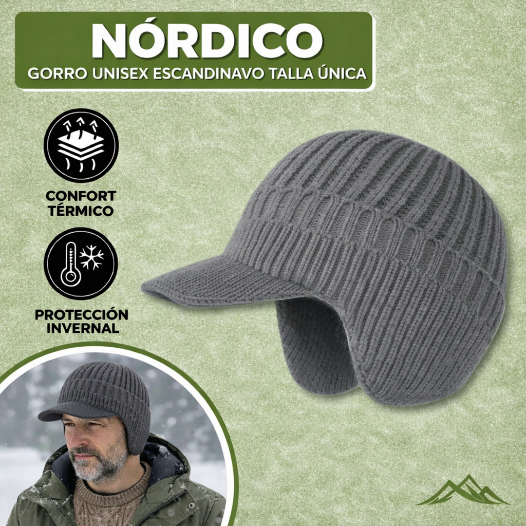 Gorro de invierno escandinavo con protección para las orejas