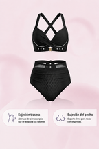 Bañador con Malla y Talle Alto