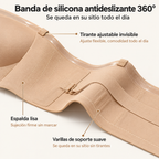 Brasier Strapless Push-Up con Cierre Frontal