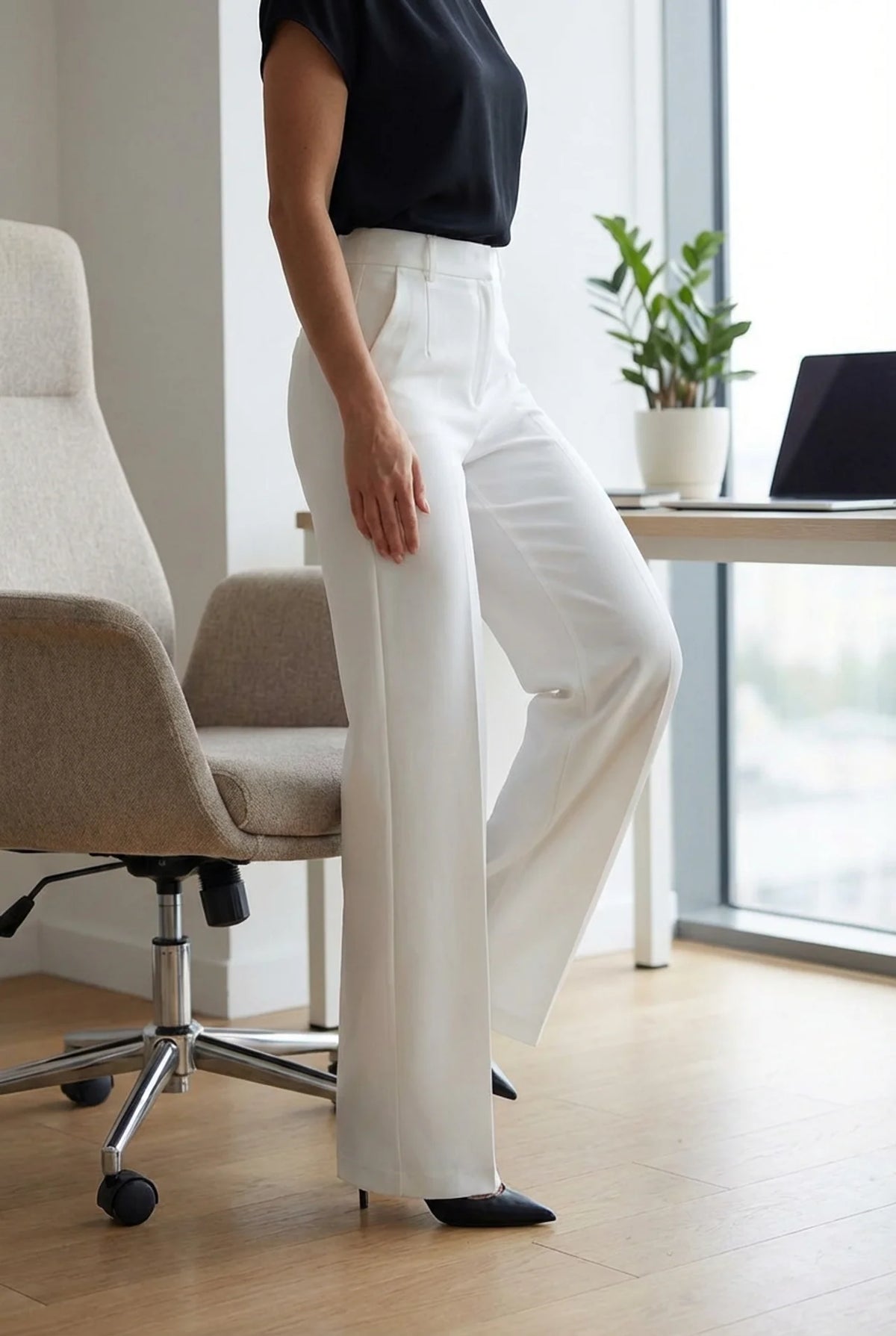 Pantalones de Traje de cintura alta